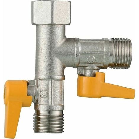 Vanne 3 Voie Raccord T 1/2 Douchette et Douche de tête et latérale Bras de Douche Laiton Inverseur 3 Voies Adaptateur Robinet Éteindre (1/4)