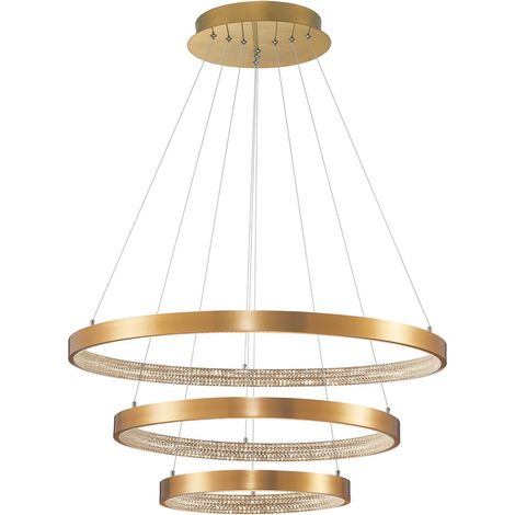 Merano Clara Plafonnier LED Intégré Laiton Doré Antique Aluminium LED 112W 4731Lm 3000K
