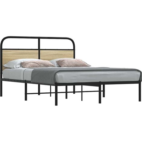 Bettgestell ohne Matratze 120x200 cm Sonoma-Eiche Holzwerkstoff