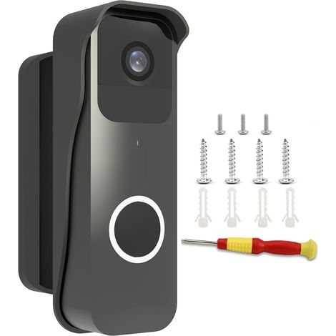 Support de sonnette de porte réglable - Support étanche pour sonnette vidéo - Installation facile - Noir (1/5)
