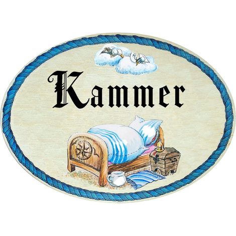 Idée cadeau - Plaque de porte décorative en bois au design antique - Article de décoration pour chambre à coucher (18 x 13 cm) (1/5)