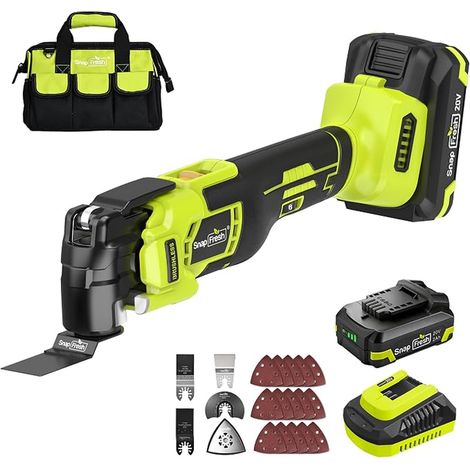 Brushless Oscillating Cordless Multifunction Tool Anti-Vibration Technology 6 Adjustable Speeds 4° Angle of Oscillation with Battery Fast Charger Carry Bag (1/5)
