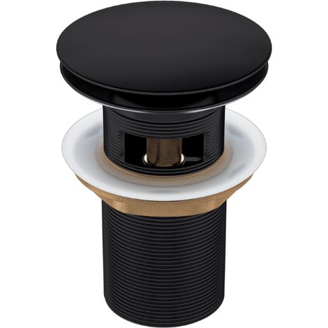 Tappo per lavabo con troppopieno in ottone Klik Klak Nero (1/5)