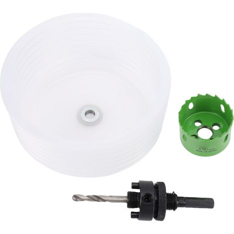 Scie trépan spots encastrés 2in – Coupe avec récupérateur poussière LED bois plastique plafond métal placo vert (1/5)