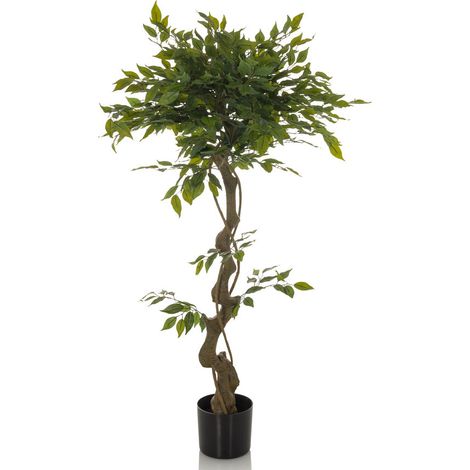 [GEBRAUCHT] B-Ware hjh OFFICE Kunstpflanze Baum Ficus Benjamina 120 cm grün Kunststoff (1/2)