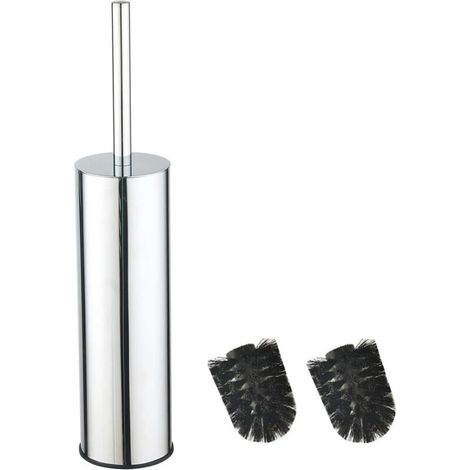 BGL 304 Brosse à WC en Acier Inoxydable Seau Long Brosse à WC Ronde sur Pied avec Support pour la décoration de la Salle de Bain Chrome (1/4)