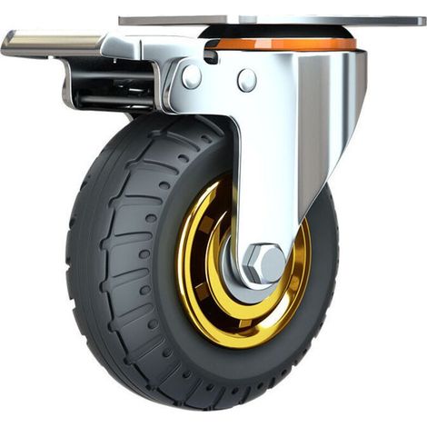 Roulette pivotante Roue universelle de 3 pouces sans freins Roues de chariot silencieux Roues universelles oulettes Pivotantes 75mm Roues Plaques Industrielles Transport Roulettes pour meubles (1/4)