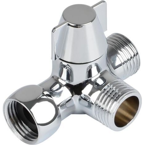 D'Inversion De Douche Vanne de Distribution d'eau à trois voies, interrupteur de connexion de douche, vanne de dérivation, distributeur d'eau de douche, accessoires de salle de bains, 1/2 (1/5)