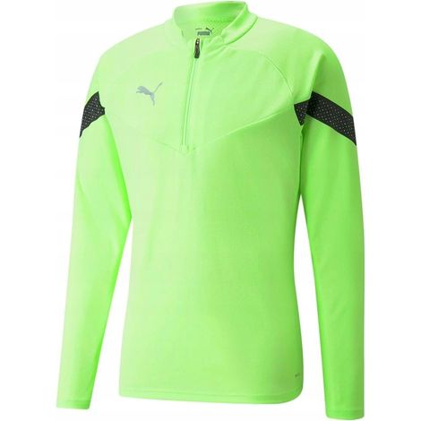 Y4130 PUMA teamFINAL Training 1/4 Zip Top Fizzy Lime HERREN SWEATSHIRT S (1/4)
