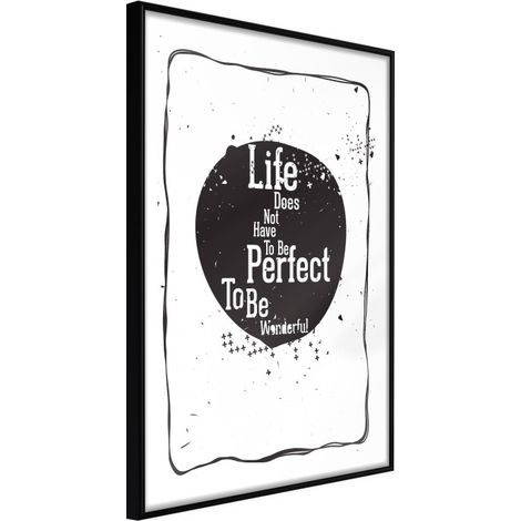 Affiche Murale Encadrée "Life" 21 x 30 cm Noir