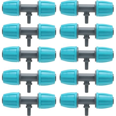 10 Pcs 16 Mm à 4/7 Raccords en T Barbelé D'irrigation Goutte à Goutte Connecteurs Barbelés Tés D'irrigation Goutte à Goutte pour Connecteurs de Tuyau d'eau, Systèmes de Goutte à Goutte de Jardin (1/5)
