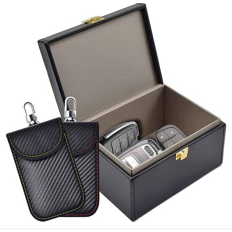 Lot de 3 étuis Faraday,Boîtier anti-RFID,Pochette antivol,Clés voiture,Système sans clé (1/5)