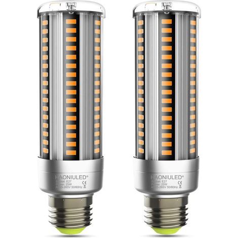 E27 25W LED-Lampe, warmweiß (2700K), 360° Abstrahlwinkel, nicht dimmbar, flimmerfrei, E27-Maiskolbenform, 2er-Pack (1/4)