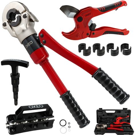 Kit outils sertir multicouches - Pince sertisseuse Pro - 4 mâchoires TH - Redresseur tube - Calibreur ébavureur - Coupe tube