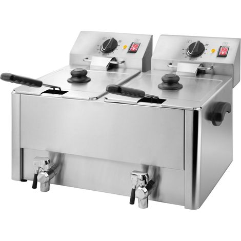 Friteuse Professionnelle 2 x 8 L avec Vidange