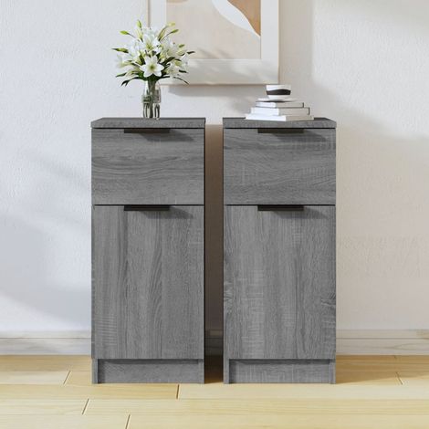 Lot de 2 Buffets Vintages,Enfilades Sonoma gris 30x30x70 cm Bois d'ingénierie -TZ70170 (1/5)