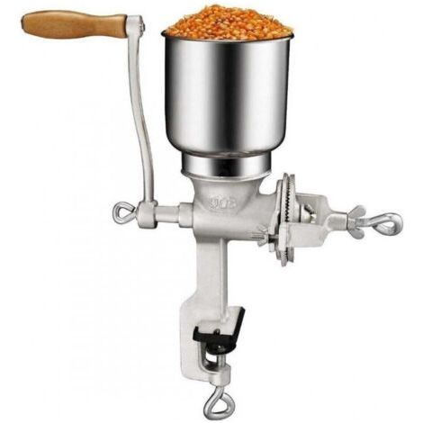 Moulin à grains – Capacité 30 kg/h – Réglage de mouture – Construction en fonte – Dimensions 15x13x45 cm (1/5)