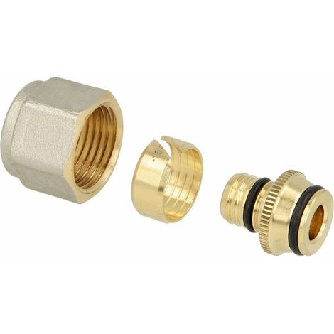 Raccord à bague de serrage laiton 16 mm x écrou 1/2'' FF eurocône