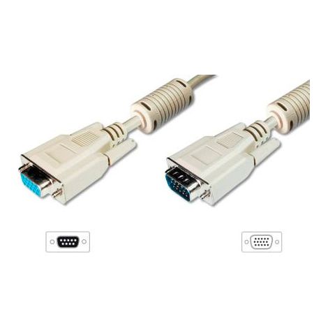 3koax stecker - buchse 15m svga verlängerungskabel equip mit ferriten 118805