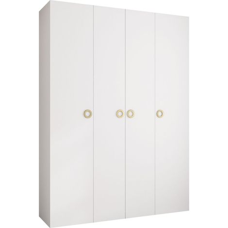 Armoire Hartford 554, Blanc, 246x180x42cm, Portes d'armoire: Avec des charnières, Nombre d'étagères: 12 (1/5)