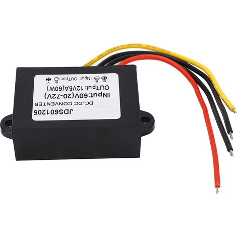 DC/DC-Abwärtswandler 72 V–20 V auf 12 V, 5 A, Gehäuse aus PP-Epoxidharz, geregeltes 60-V-Netzteil, 5-A-Abwärtswandlermodul (1/5)
