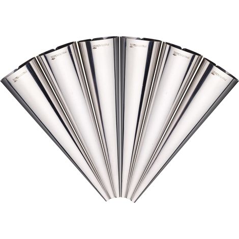 MASTERCLASS Set of 6 stampi of Cream Horn of Stainless Steel, Multicolour, 40x7.17x1.9 cm (1/4)