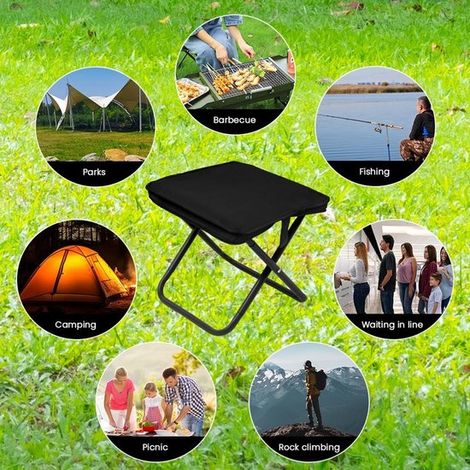 Tabouret pliable - Mini chaise de camping - Tabouret de chasse portable, petit et léger avec sac de transport et fermeture éclair - Chaises pliantes confortables pour la pêche et les pique-niques (Noi