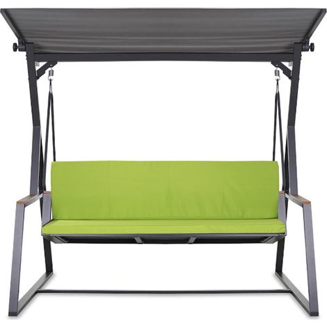 Coussin pour balançoire de jardin Citron 100x60x50 cm avec housse amovible, coussin pour balancelle 2 places (1/5)
