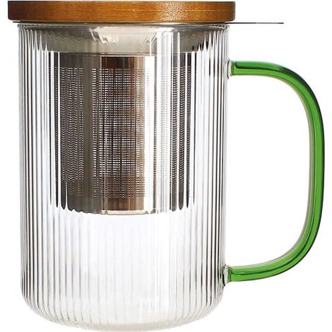 Tisanière Karl 450ml aus Borosilikatglas mit Henkel Jade - Selef Ogoliving