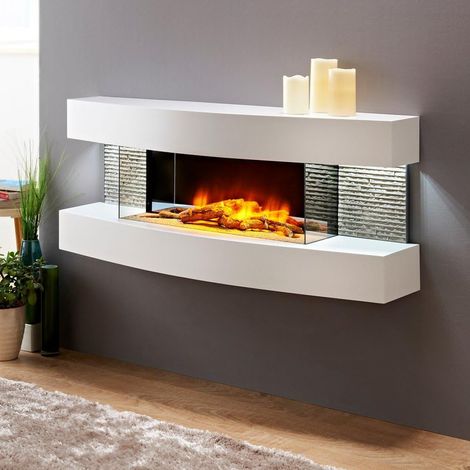Classic Fire Cheminée d'ambiance Blanc H46xl30.3xL120cm