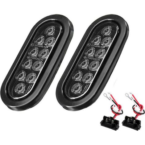 Ampoules ovales blanches à 10 LED pour feux de freinage de voiture-- (1/5)