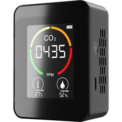 Compteur de particules de poussière professionnel, Multifonctionnel LCD affichage numérique Portable dioxyde de carbone mètre température et humidité testeur analyseur de surveillance de la qualité de (1/5)