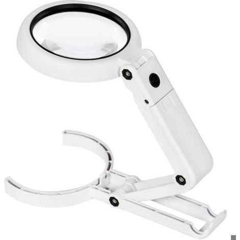 Loupe de bureau - Double grossissement 5X et 11X Éclairage LED ajustable - Lecture et travaux de précision - Plastique ABS