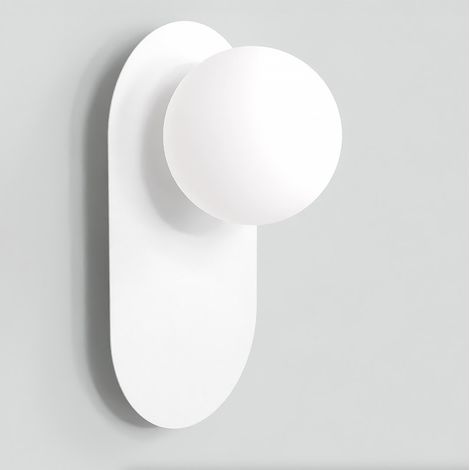 Lampada a parete Viva in acciaio bianco opaco