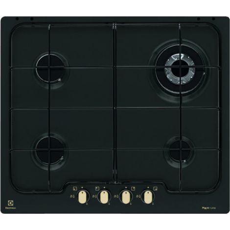 Electrolux PN640RUV Piano cottura a gas Serie 300 Soft line 60cm. Colore del prodotto: Nero, Posizionamento dell'apparecchio: Da incasso, Dimensione della larghezza del piano cottura: 60 cm. Certif... (1/2)