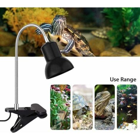 Forehill – Wärmelampe für Reptilien – 2 x 25W UVA/UVB-Lampen – 360° drehbare Klemmhalterung – Optimale Beleuchtung für Schildkröten und Amphibien (1/4)