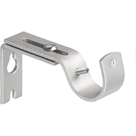 Ganchos de pared ajustables de alta resistencia para barras de cortina de 2,5 cm (1 pulgada), juego de 2, níquel plateado. (1/5)