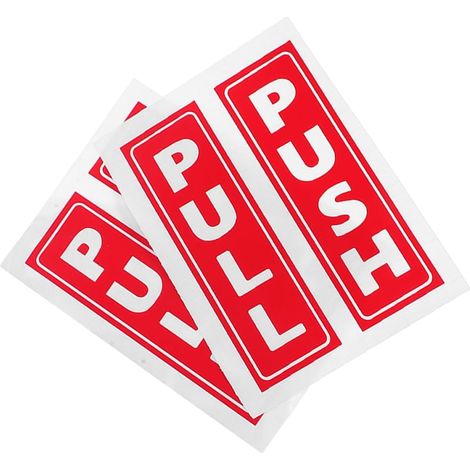 Autocollants Vinyle pour Panneaux de Porte Push-pull en Pvc Rouge, Lot de 4 Pièces, Instructions Claires pour Portes Vitrées, pour Boutiques et Entrées de Magasins (1/5)