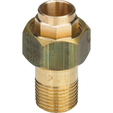Bocchettone bronzo FM ø18 - 1/2", portagomma di ottone, estremità filettata di bronzo o bronzo al silicio, estremità a saldare femmina, filettatura R, a sede conica 109042 (1/3)