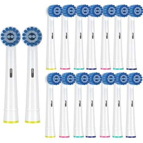 Lot de 16 têtes de brosse pour le soin des gencives sensibles avec brosse douce pour un nettoyage supérieur mais doux (1/5)