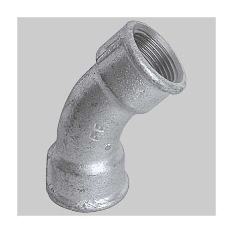 CURVA A 45  ° FEMMINA/FEMMINA ZINCATA  11/2     MADE IN ITALY