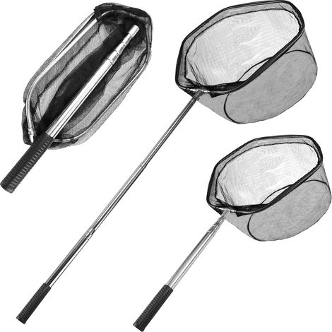 Épuisette de pêche télescopique de 155 cm - Différentes longueurs - Également pour adultes et enfants - Pour attraper poissons, papillons, poules, oies, canards et oiseaux (1/5)