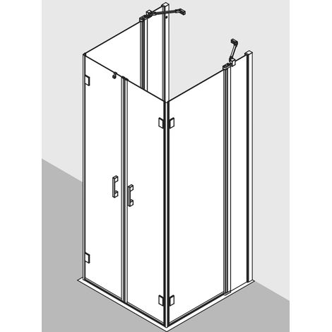 Kermi LIGA U-Form F2U 900 x 2000mm silber mattglanz ESG klar