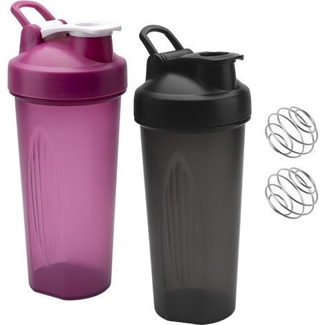 Protein-Shaker, 600 ml, mit Mixkugel, ml-Anzeige, auslaufsicher, ideal für Fitnessstudio und Fitness. Auch für cremige Proteinpulver und Molke geeignet. 2er-Pack. (1/5)