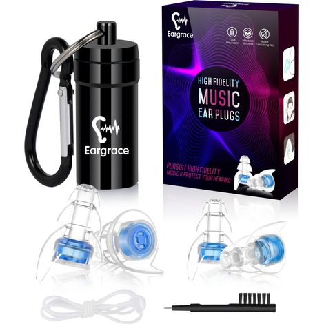 Bouchon Oreille Concert, 2 Paires de Bouchons d'Oreille pour Musiciens de Réduction du Bruit de Protection de l'Ouïe pour Musiciens, Dj, Festival, Moto et Événements Forts (1/5)