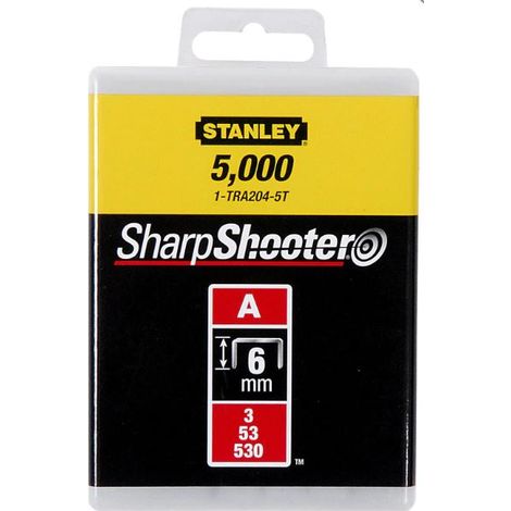 Agrafes type a - Taille : 10 mm - Boite : 5000 - STANLEY
