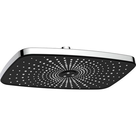 Soffione nero 30x19 cm 1 getto - Serie Vortex Square (1/3)