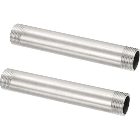 2 Pièces Raccord De Tuyau En Acier Inoxydable 304 Argent (1/5)