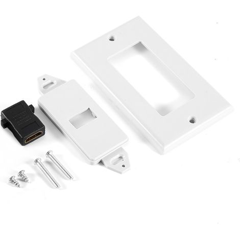Vergoldete HDMI-Wanddose mit Ethernet-Anschluss für Heimkino – Weiß