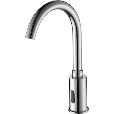 Basetbl – Robinet de lave-mains à induction automatique – Eau chaude et froide – Technologie infrarouge – Économie d'eau – Finition métal (1/4)